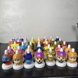 (37) Good 2 Grow Juice Toppers (Disney Trolls Paw Patrol SpongeBob Jurassic)
